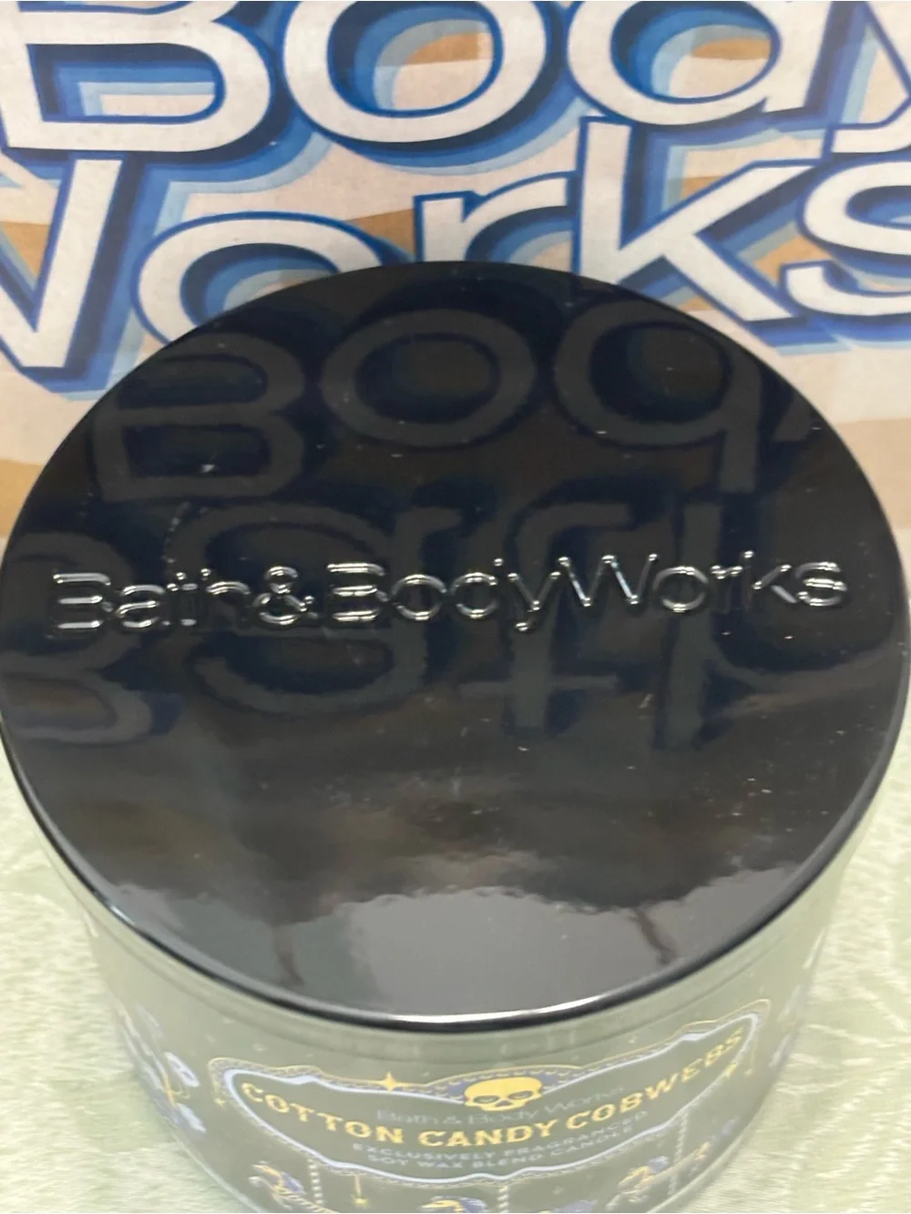 Bath & Body Works Cotton Candy Cobwebs Three Wick Scented Halloween Candle